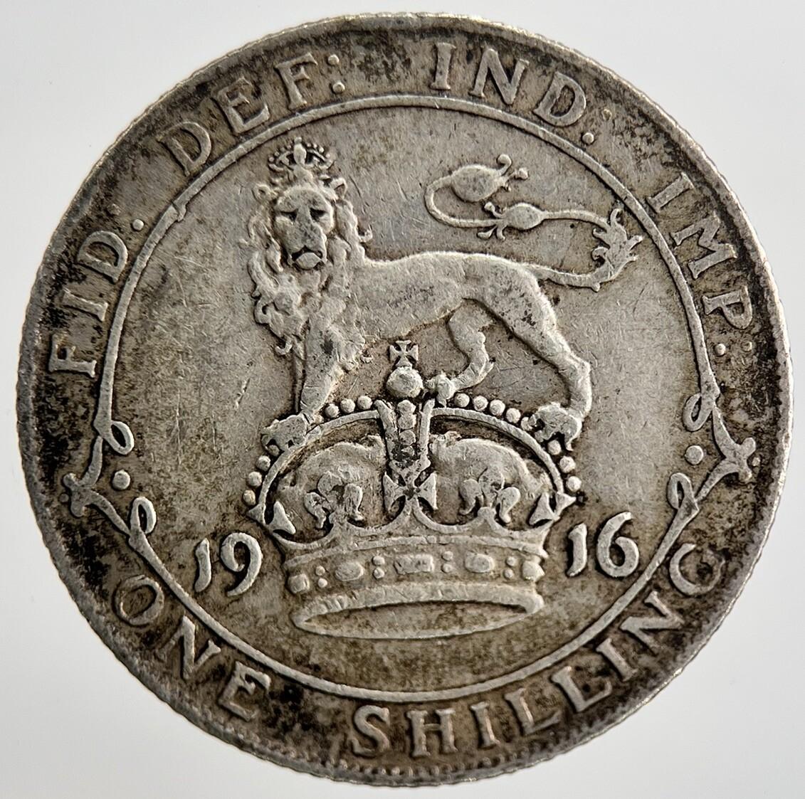 1916 George V Shilling Silver Coin | Fine Collectable Grade