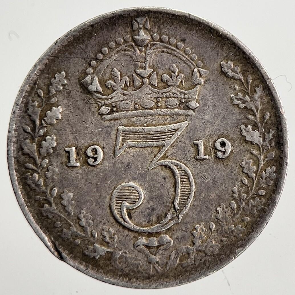 1919 George V Threepence Silver Coin | Fine Collectable Grade