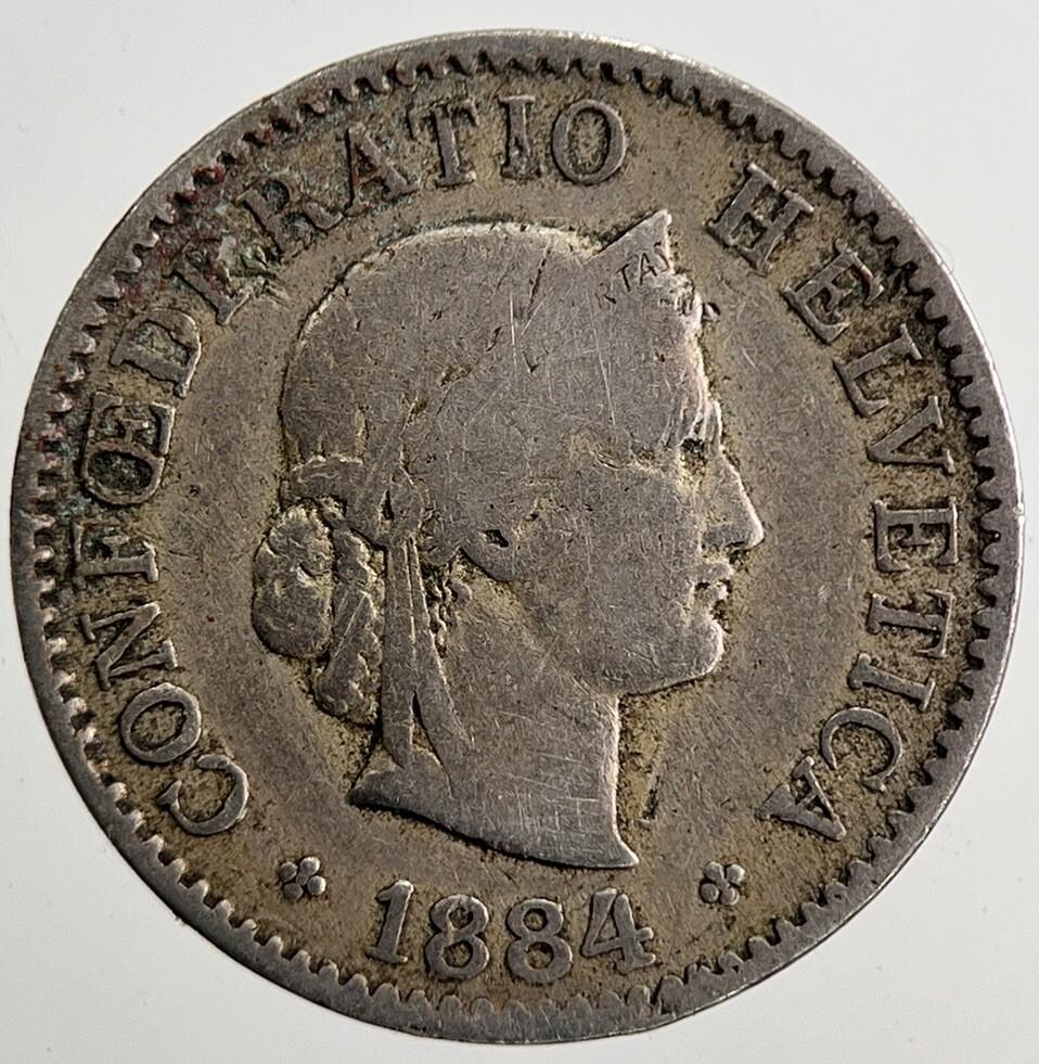1884 Switzerland Swiss 5 Rappen Coin | Collectable Grade
