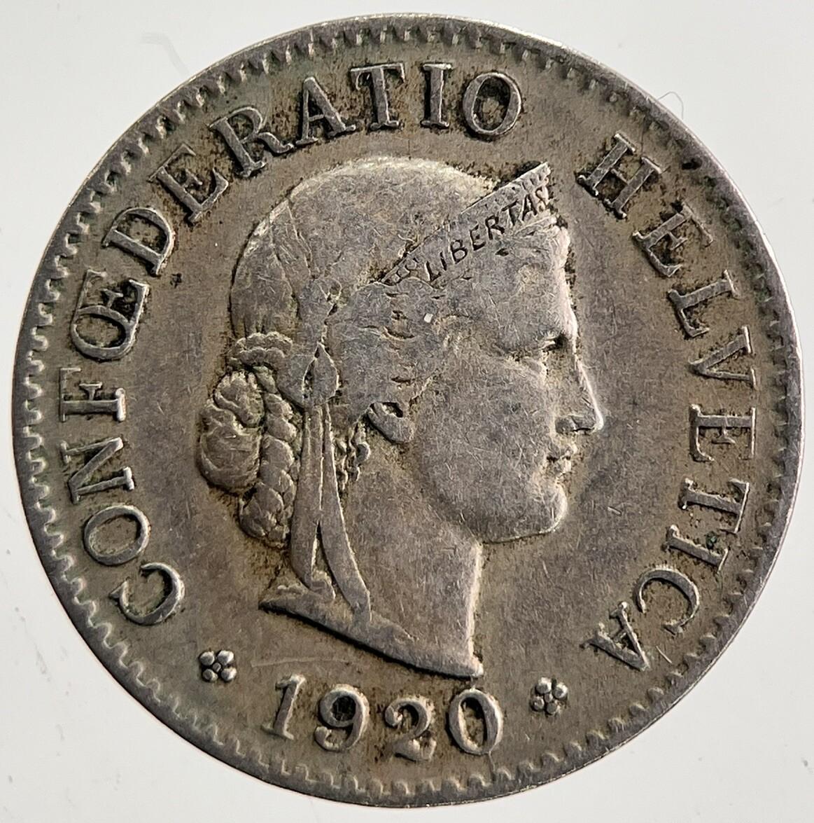 1920 Switzerland Swiss 5 Rappen Coin | Fine Collectable Grade