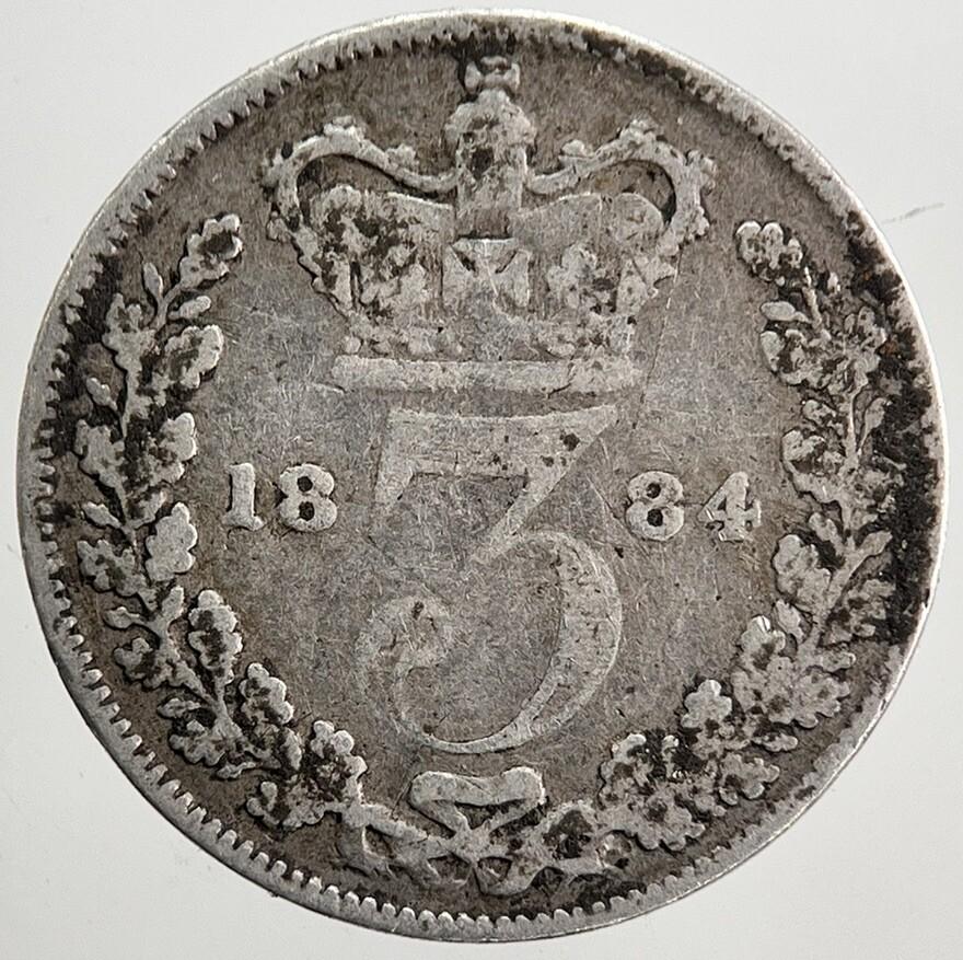 1884 Victoria Threepence Silver Coin | Collectable Grade