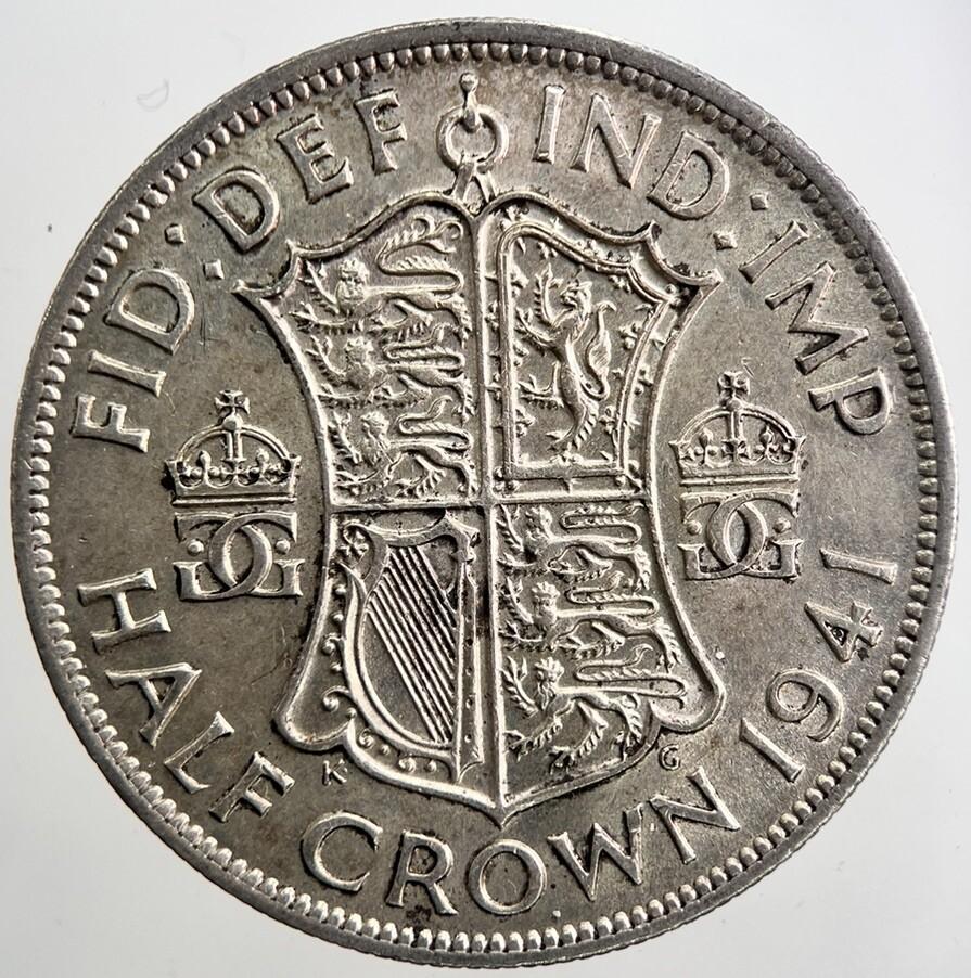 1941 George VI Half-Crown Silver Coin | Very High Grade
