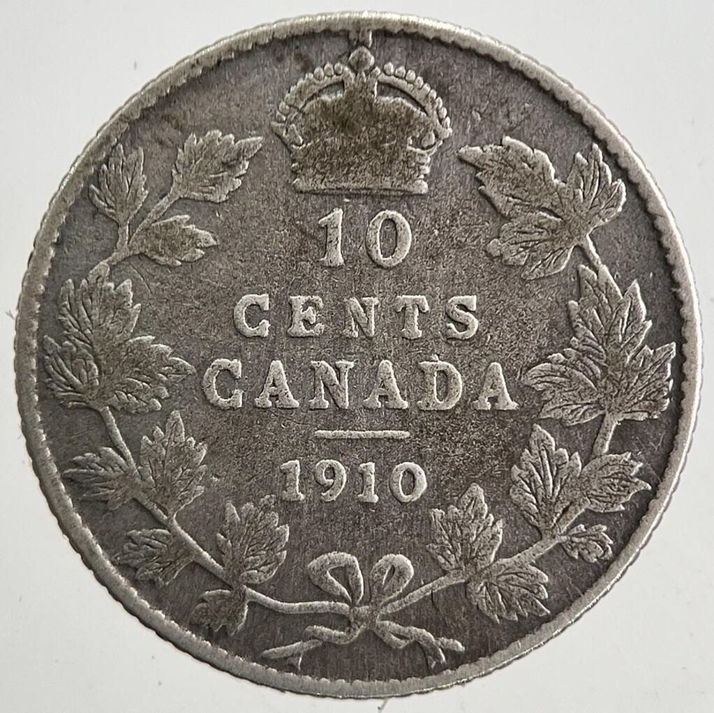 1910 Canada 10 Cents Silver Coin | Collectable Grade