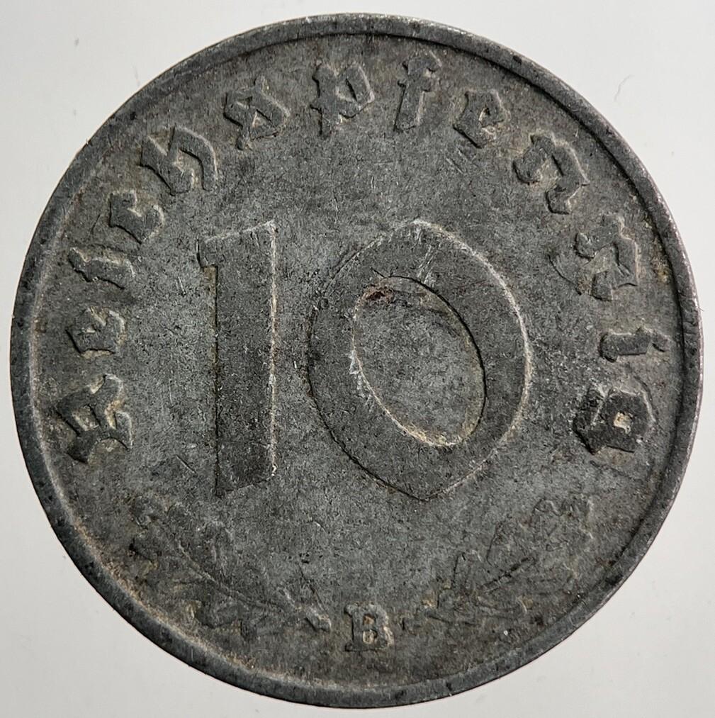 1940-B Nazi Germany 10 Pfennig Coin | Very High Grade
