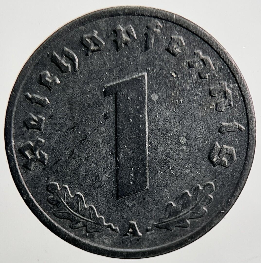 1942-A Germany Nazi 1 Pfennig Coin | Very High Grade