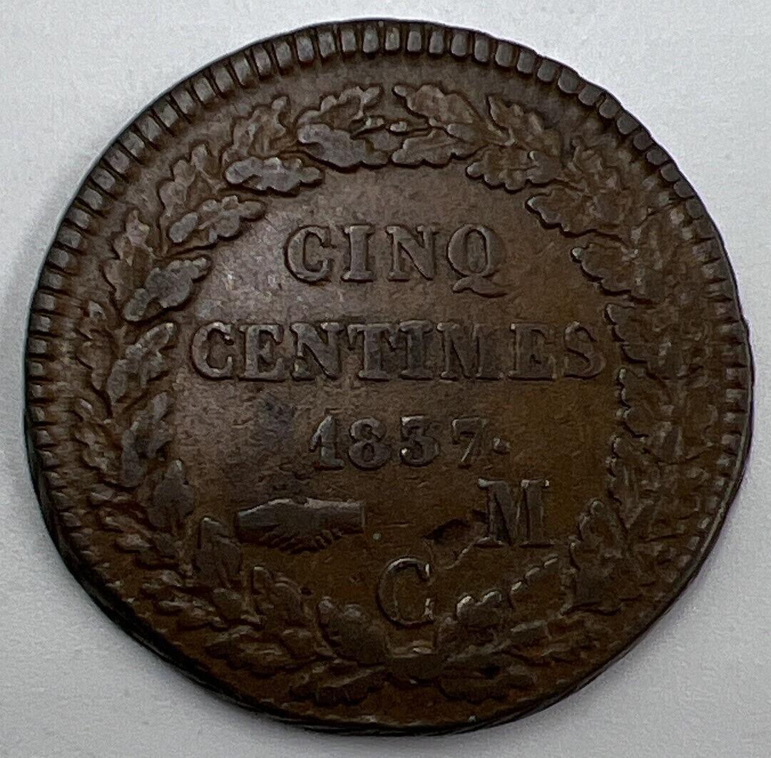 1837 France Cinq 5 Centimes Coin | Collectable Grade