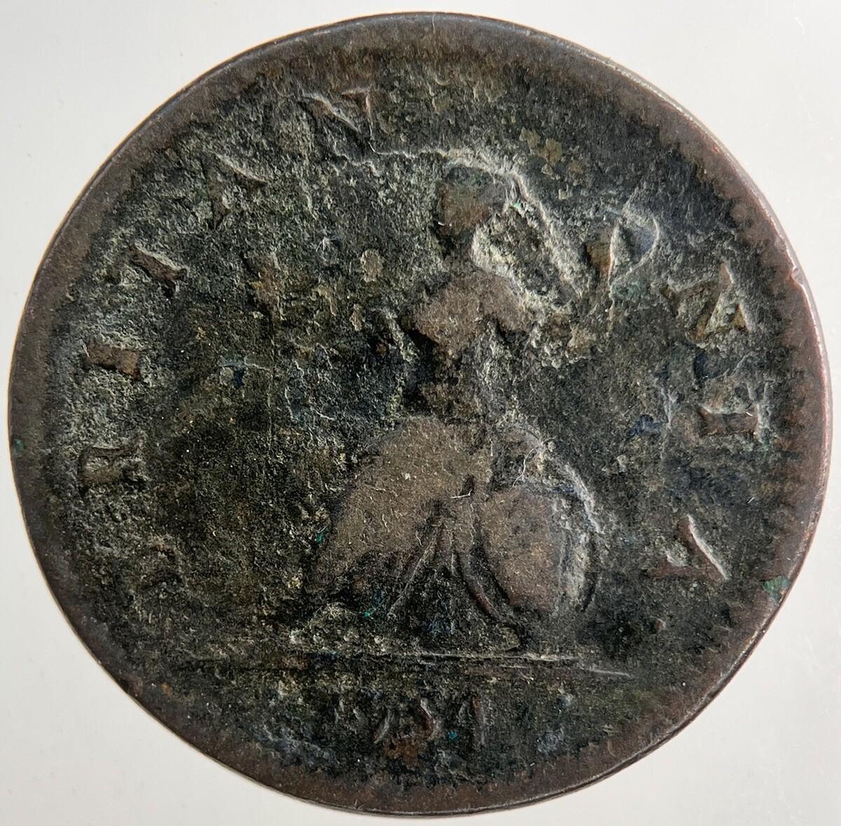 1754 George II 2nd Farthing Coin | Collectable Grade | a9244