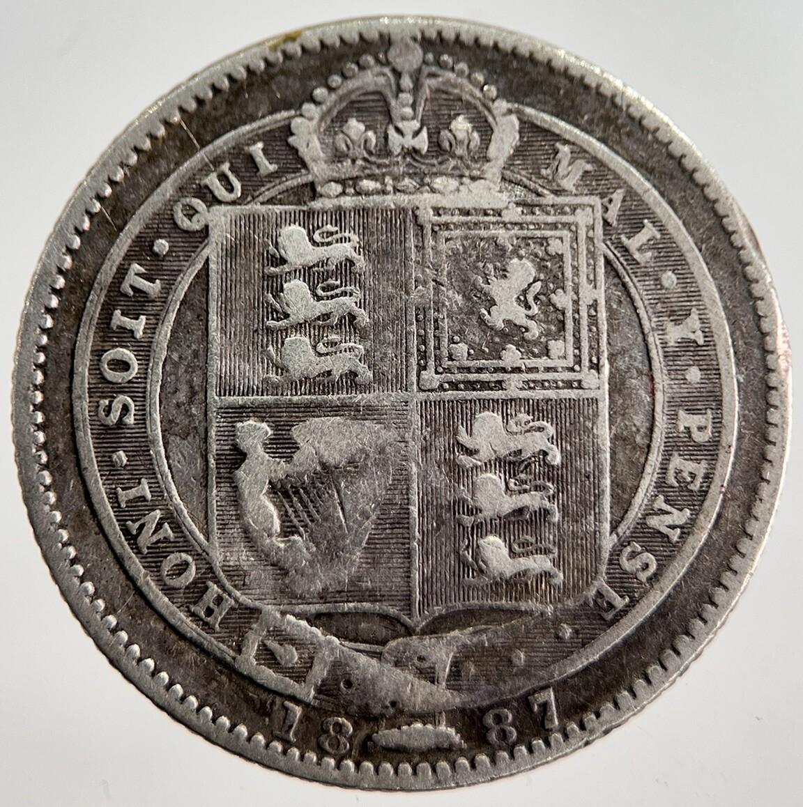 1887 Victoria Shilling Silver Coin | Collectable Grade | a8662