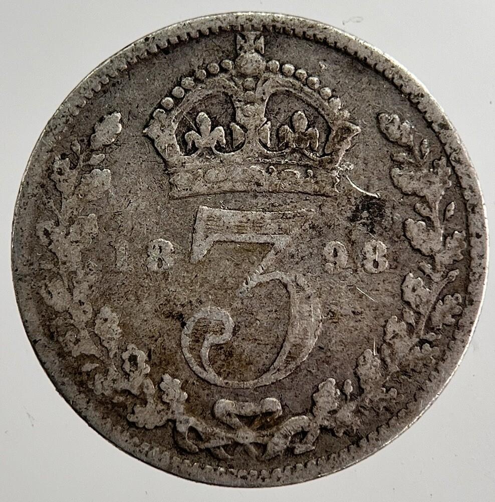 1898 Victoria Threepence Silver Coin | Collectable Grade | a8693