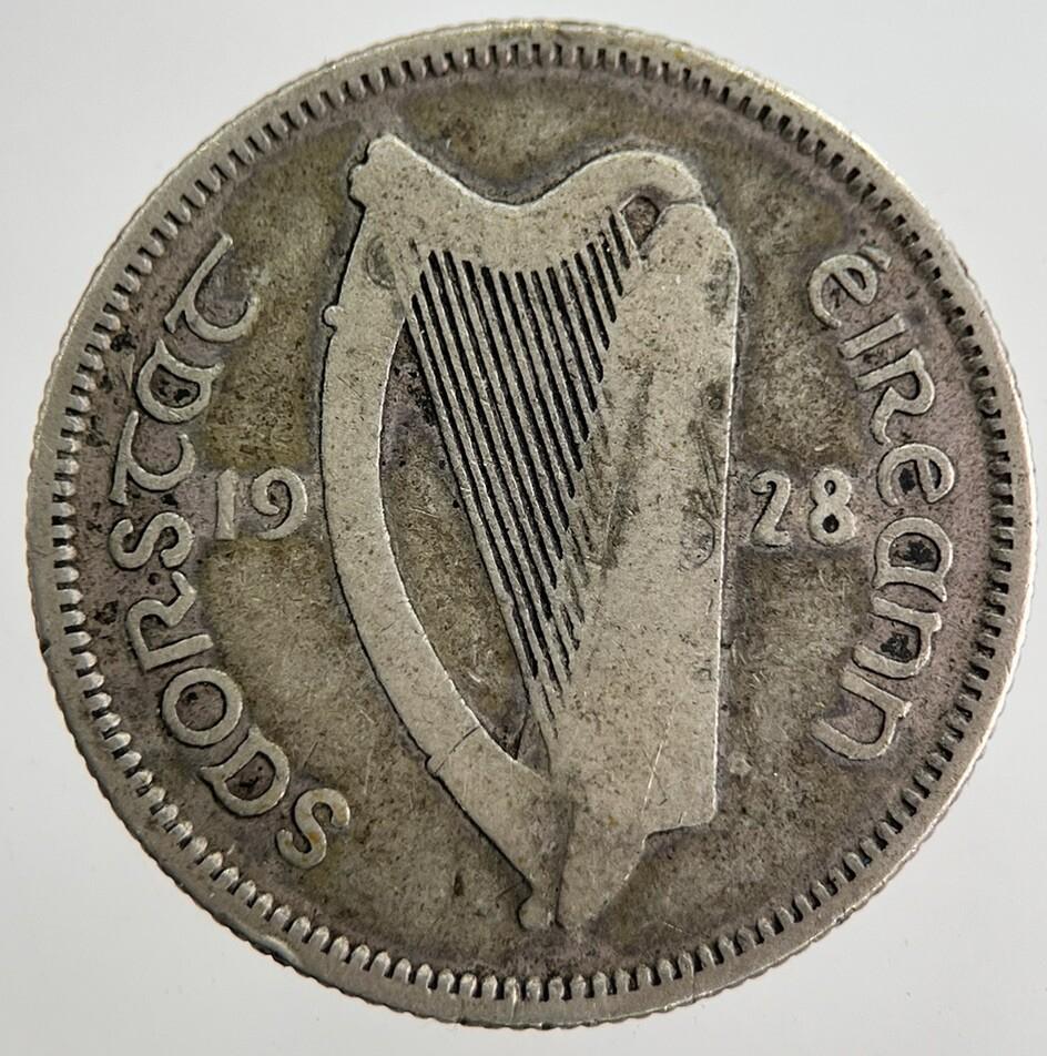 1928 Irish Shilling 1s Bull Silver Coin | Collectable Grade | a8799