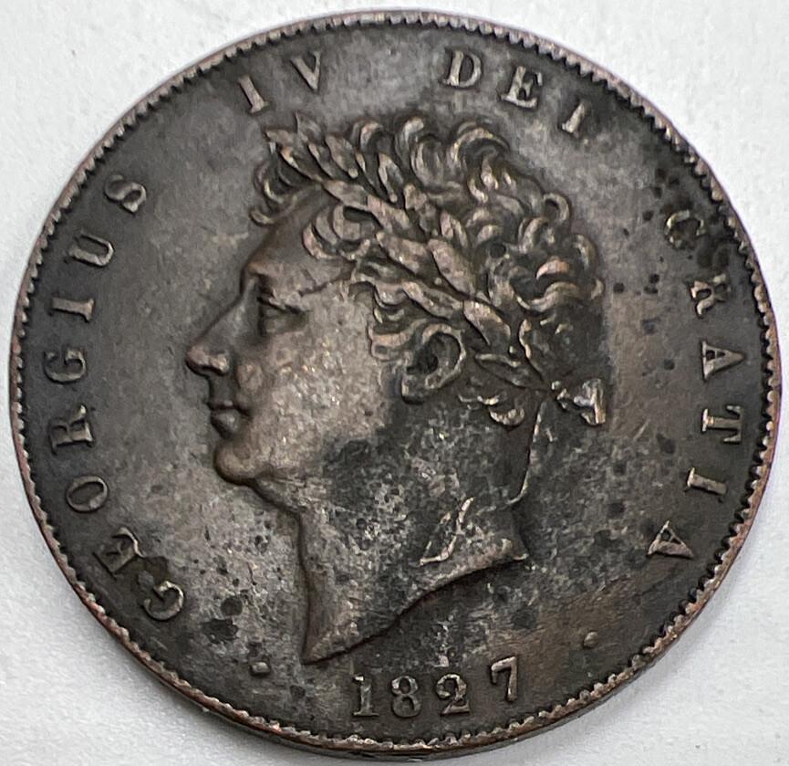 1827 George IV Half-Penny | British Coin | Fine Collectable Grade | a895