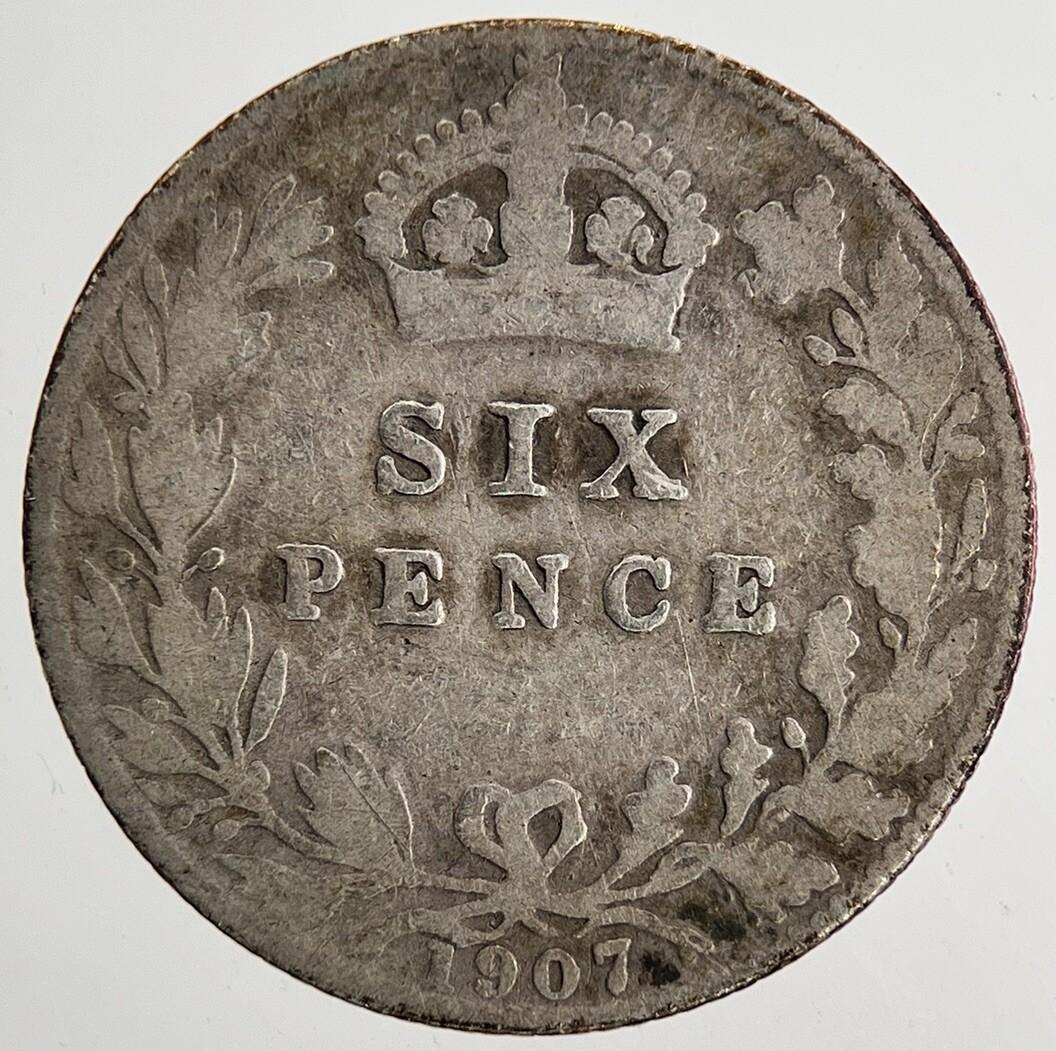 1907 Edward VII Sixpence Silver Coin | Collectable Grade | a9082