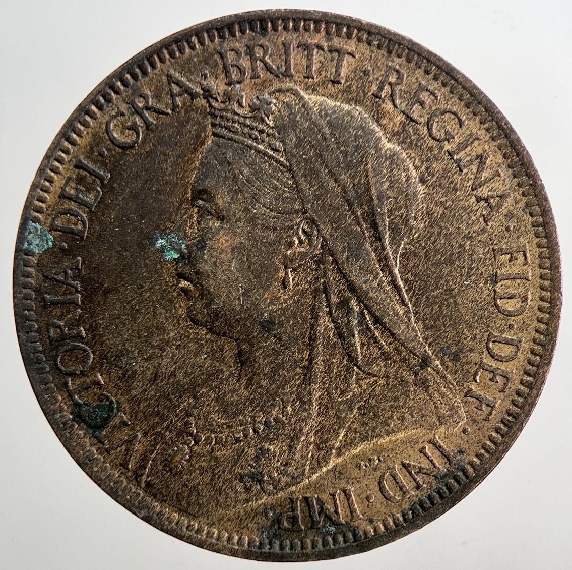 1901 Victoria Half-Penny Coin | Very High Grade | a9398