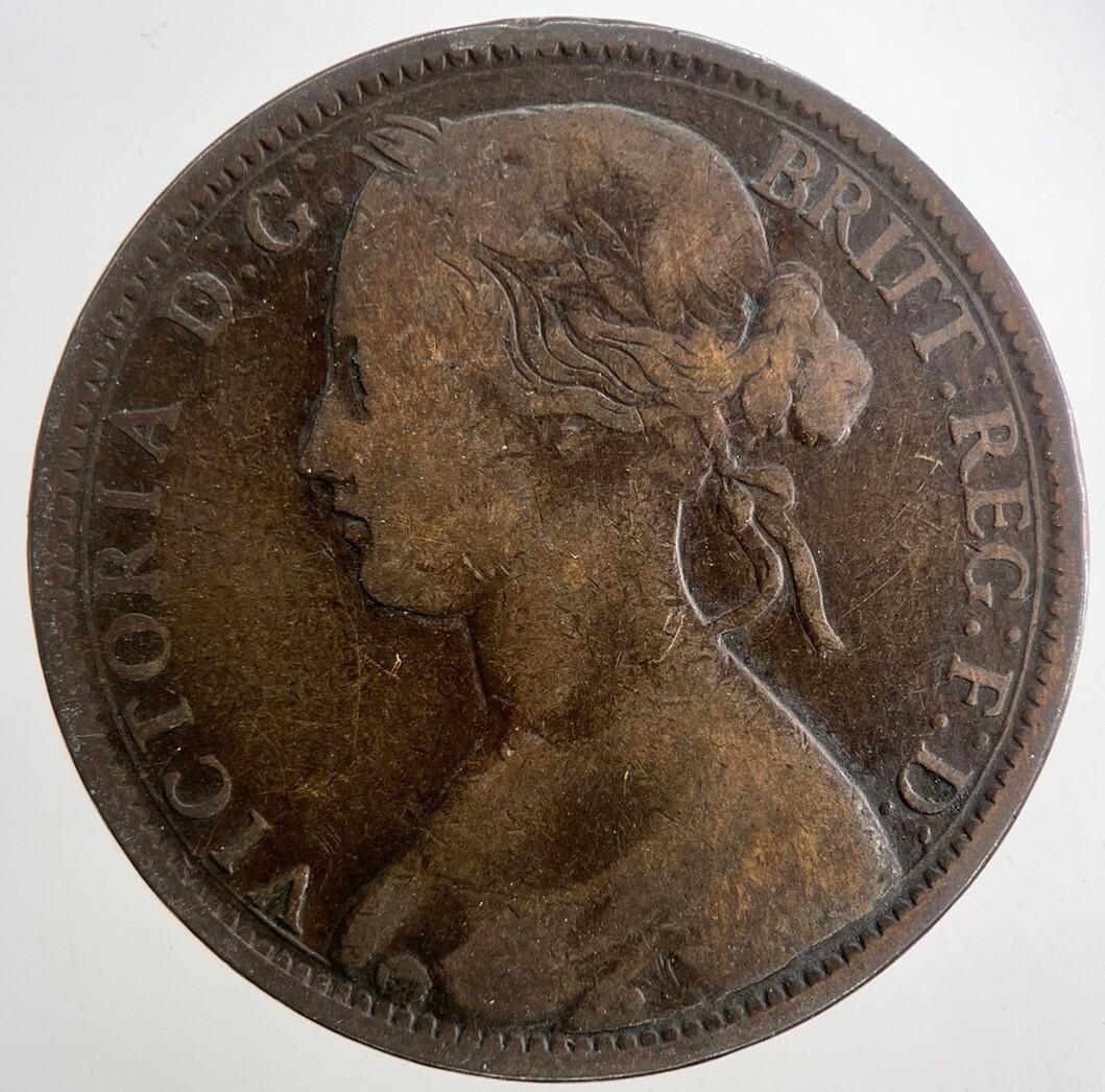 1863 Victoria One Penny Coin | Fine Collectable Grade | a9396