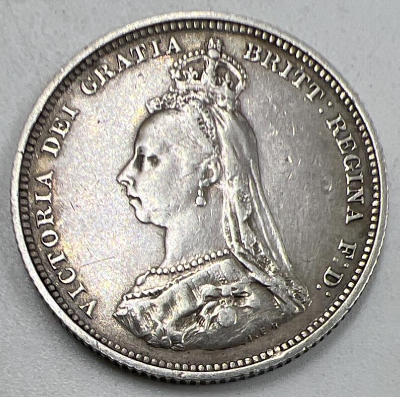 1887 Victoria Shilling | British Silver Coin | Fine Collectable Grade | a929