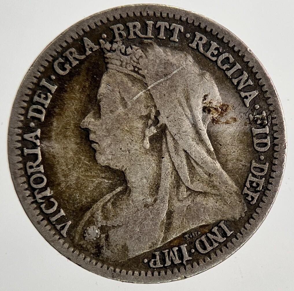 1900 Victoria Threepence Silver Coin | Fine Collectable Grade | a9416