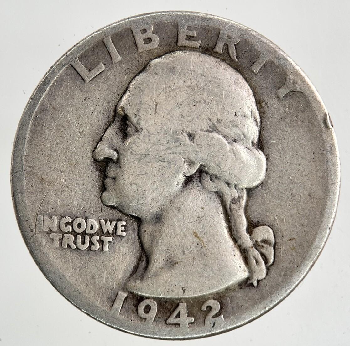 1942 US USA Quarter Dollar Silver Coin | Collectable Grade