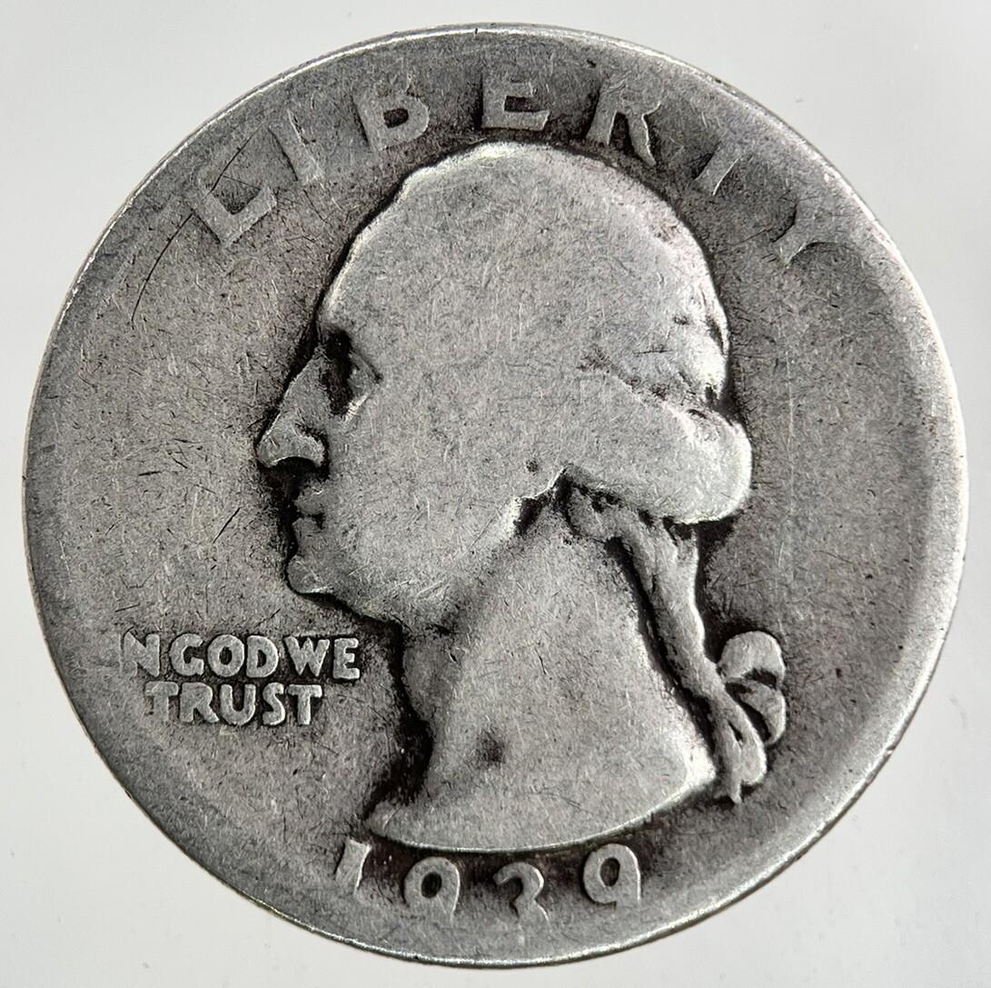 1939 US USA Quarter Dollar Silver Coin | Collectable Grade