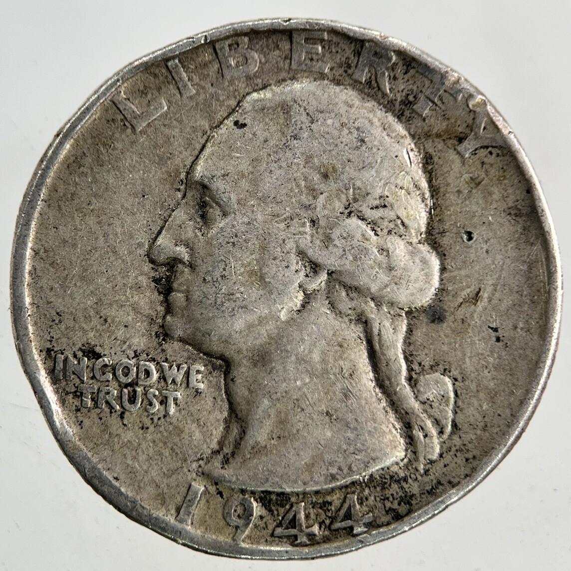 1944 US USA Quarter Dollar Silver Coin | Fine Collectable Grade