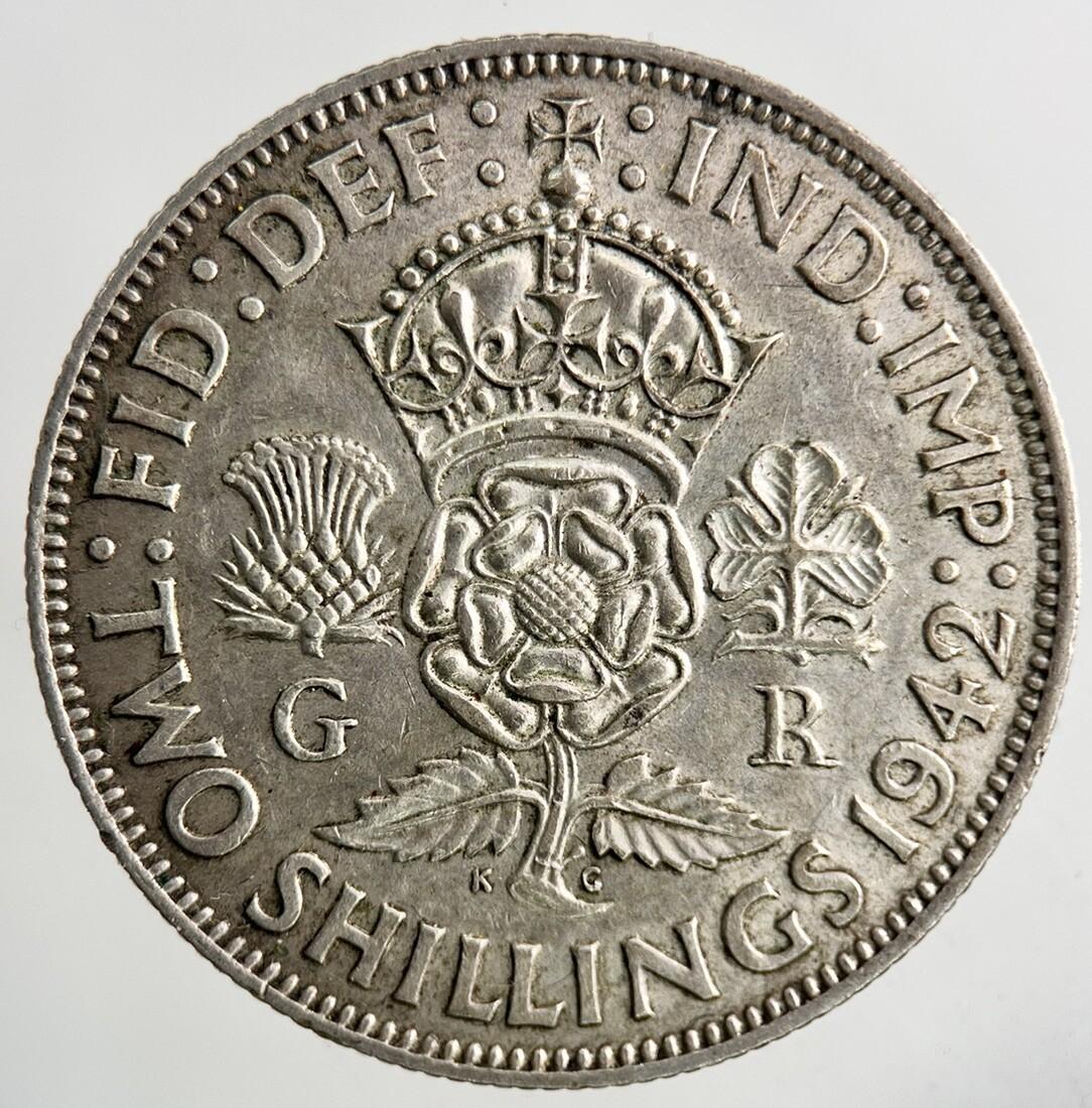 1942 George VI Florin Silver Coin | Very High Grade