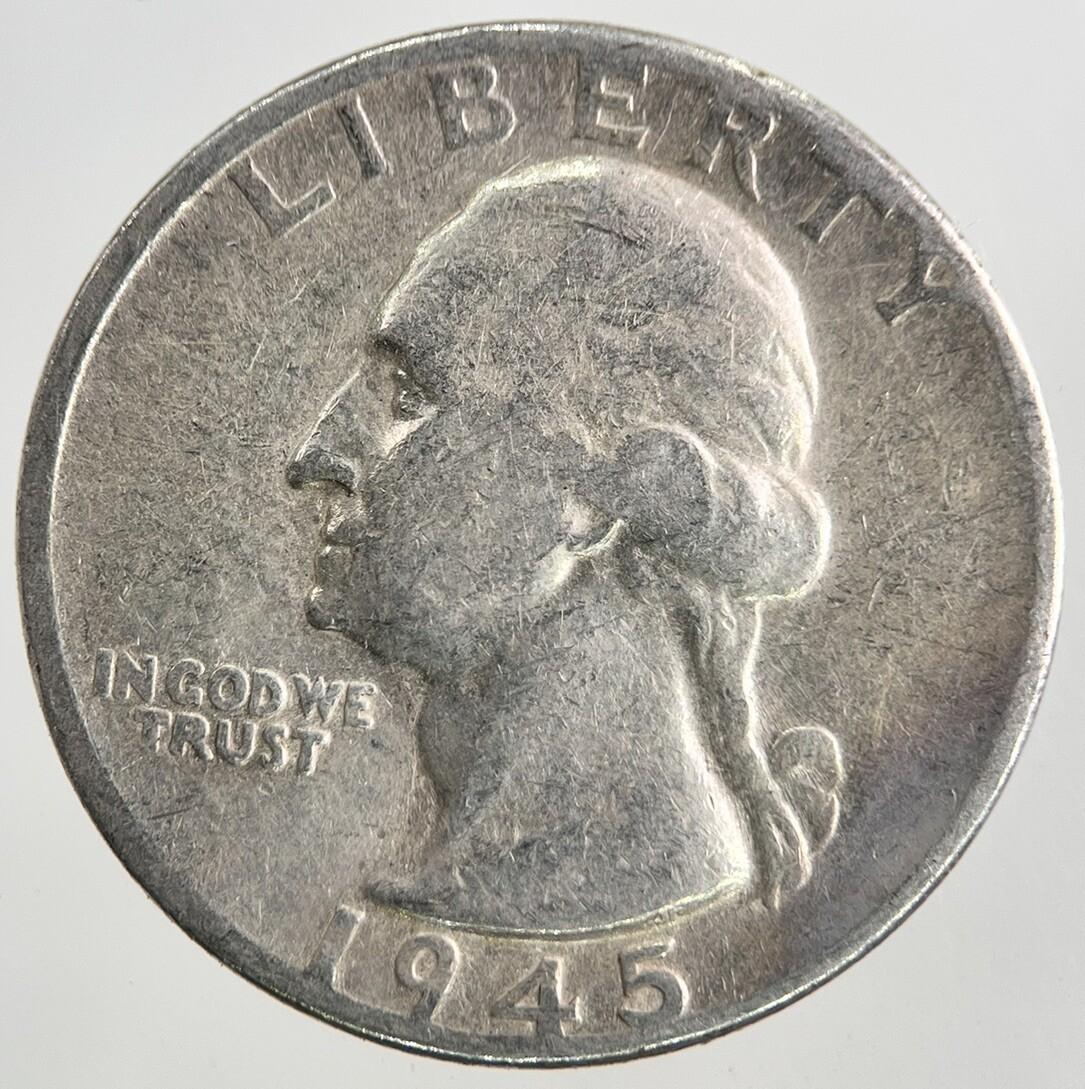 1945 US USA Quarter Dollar Silver Coin | Collectable Grade
