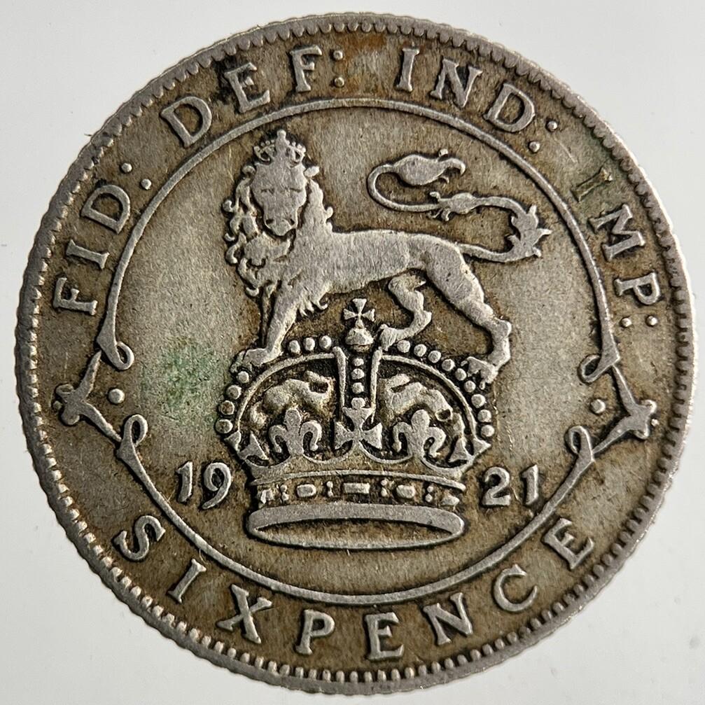 1921 George V Silver Sixpence Coin | Fine Collectable Grade