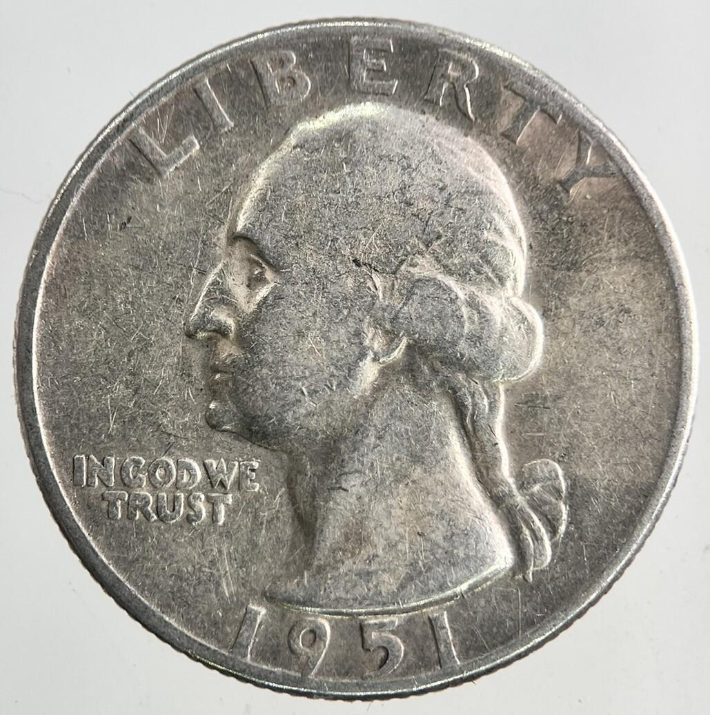 1951-D US USA Quarter Dollar Silver Coin | Collectable Grade