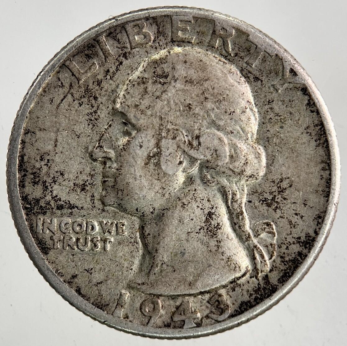 1943 US USA Quarter Silver Coin | Fine Collectable Grade