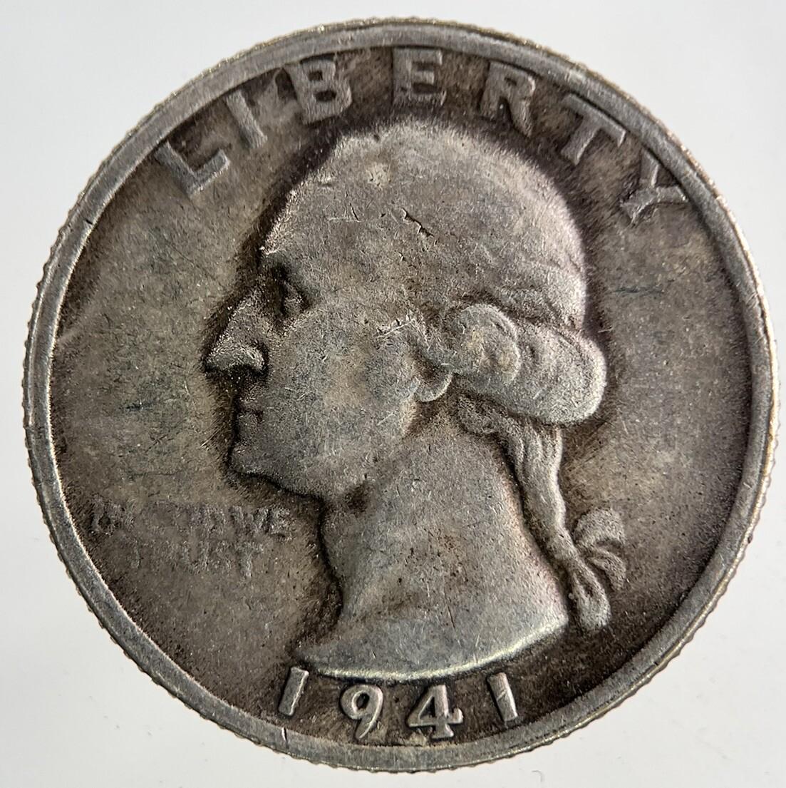 1941 US USA Quarter Dollar Silver Coin | Fine Collectable Grade