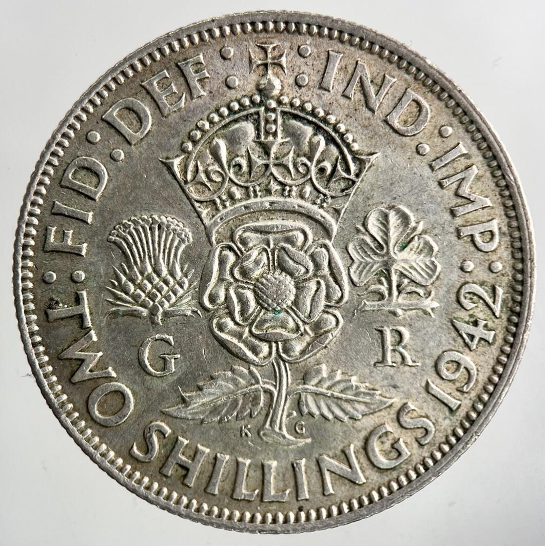 1942 George VI Florin Silver Coin | Very High Grade
