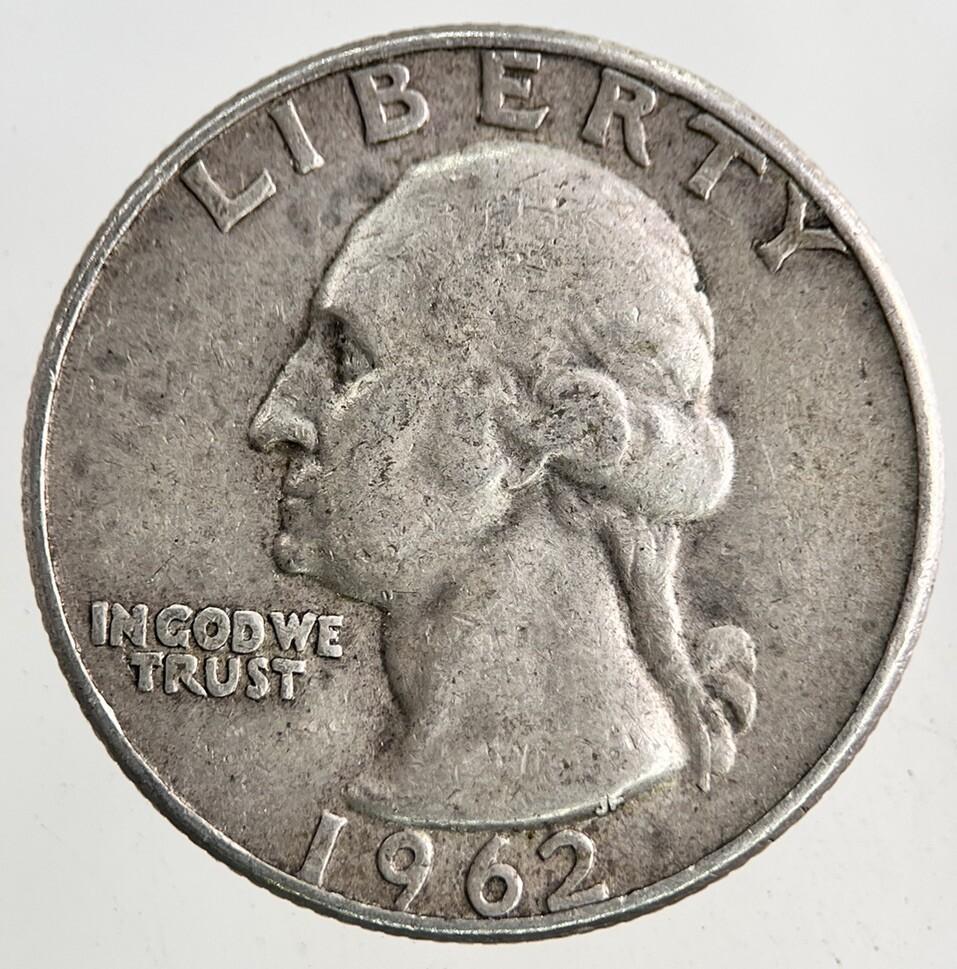 1962-D US USA Quarter Dollar Silver Coin | Fine Collectable Grade