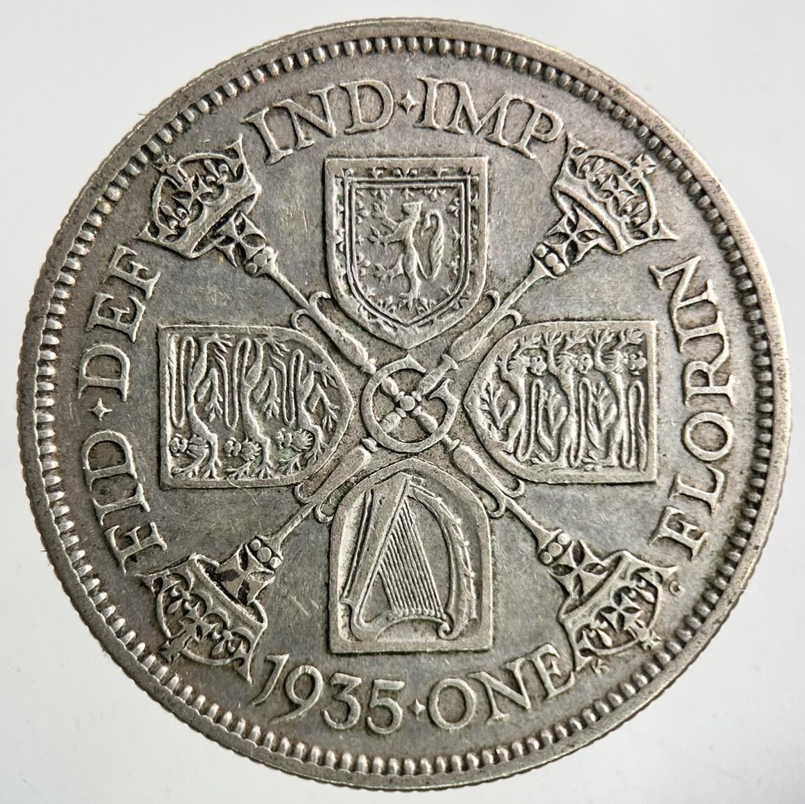 1935 George V Silver Florin Coin | Fine Collectable Grade