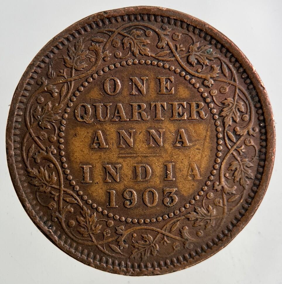 1903 India 1/4 Quarter Anna Coin | Very High Grade