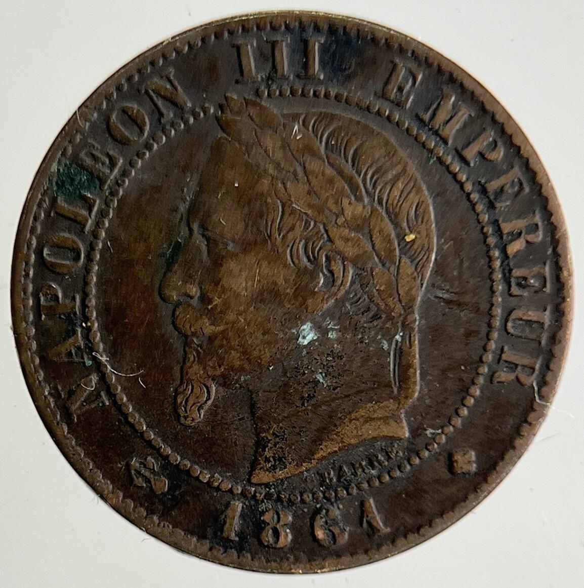 1861 France 1 Un Centime Coin | Very High Grade