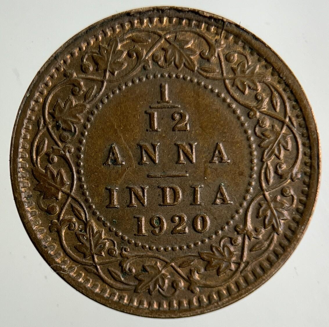 1920 India 1/12 Anna Coin | Very High Grade
