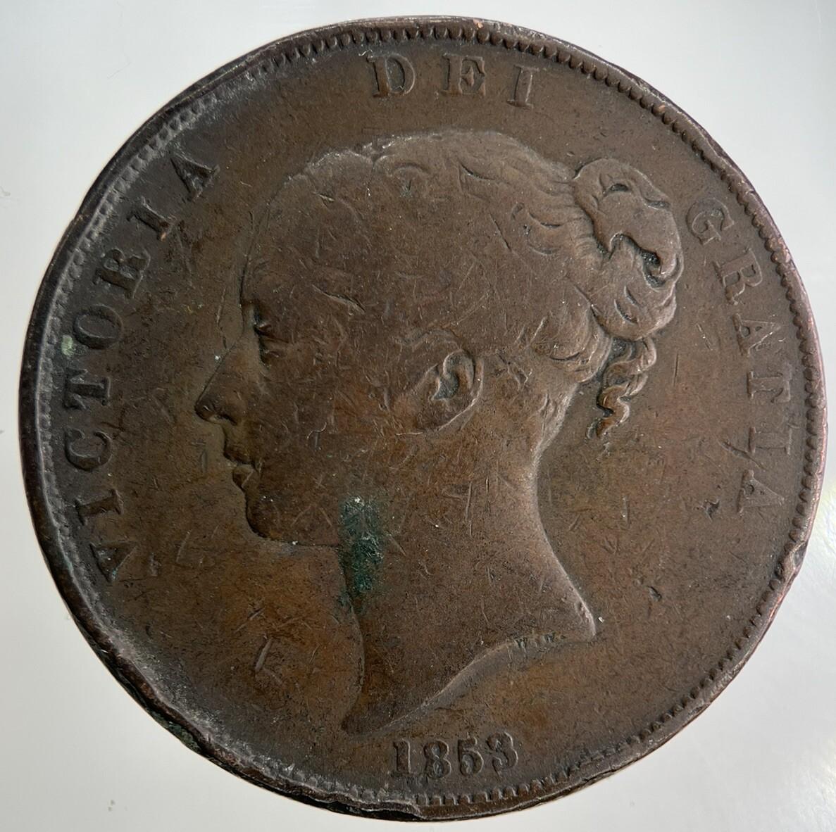 1853 Victoria One Penny Coin | Collectable Grade
