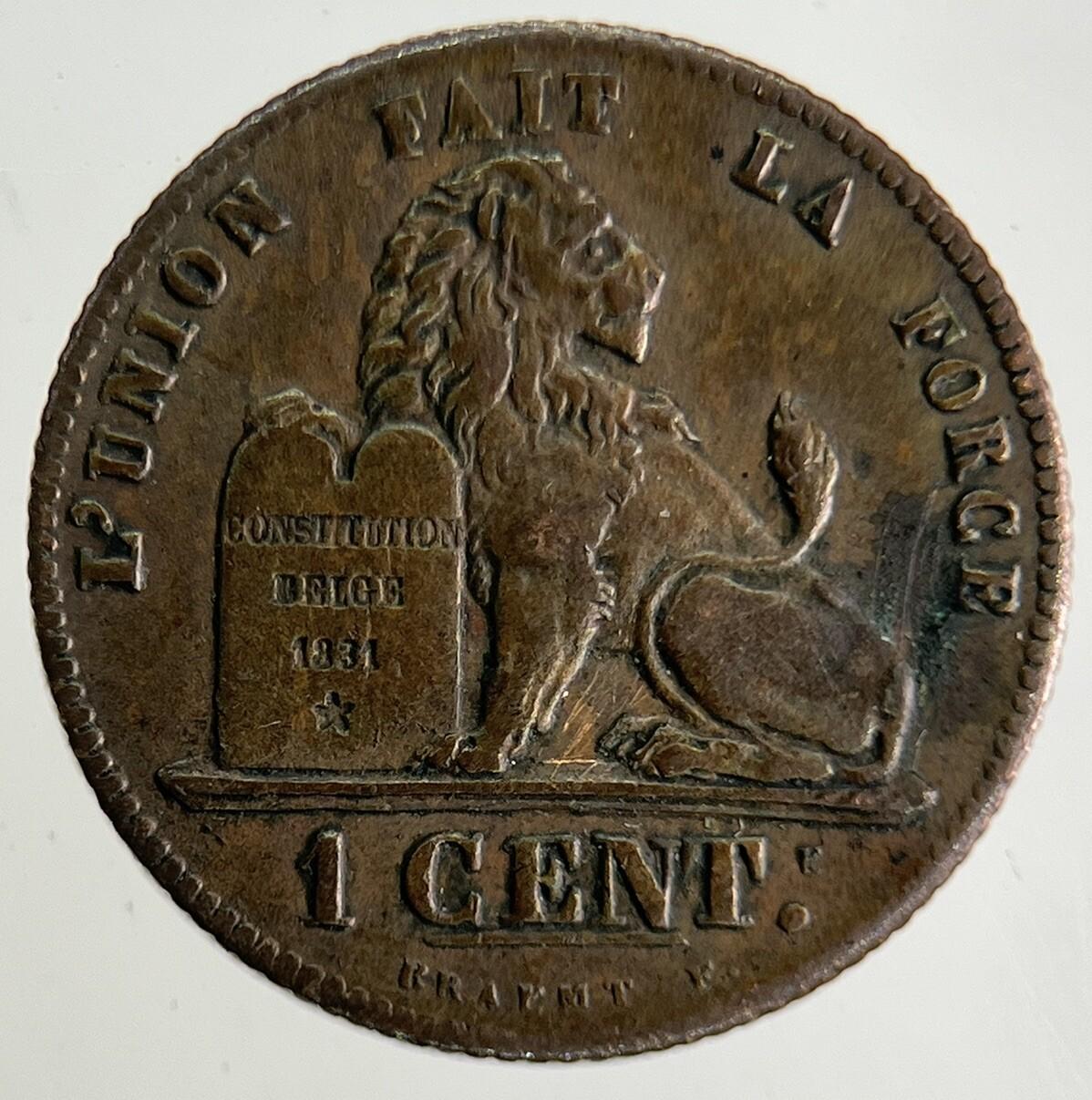 1869 Belgium 1 Centime Coin | Fine Collectable Grade