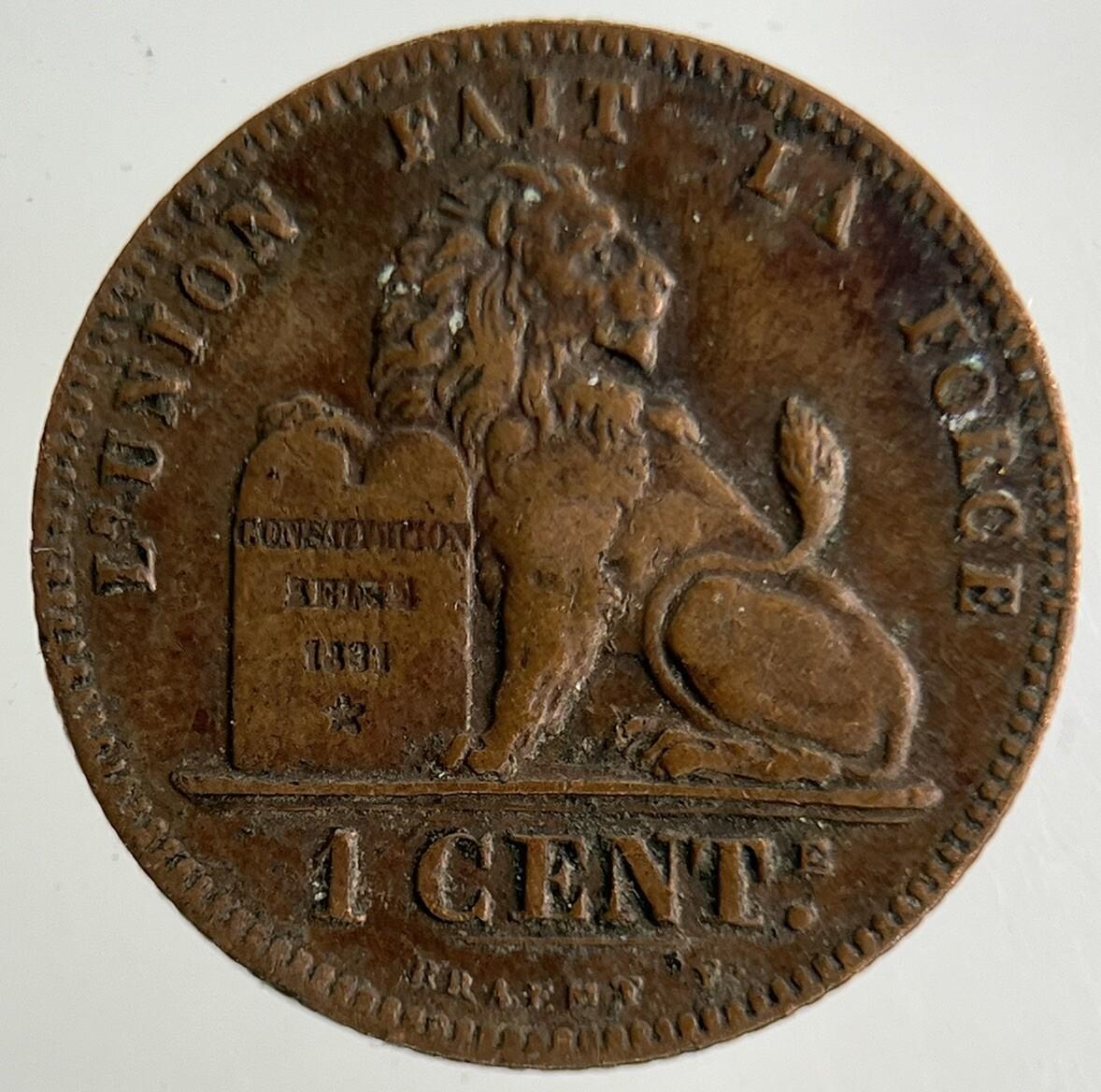 1875 Belgium 1 Centime Coin | Fine Collectable Grade
