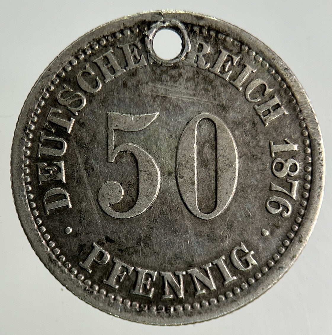1876 Germany 50 Pfennig Silver Coin | Fine Collectable Grade