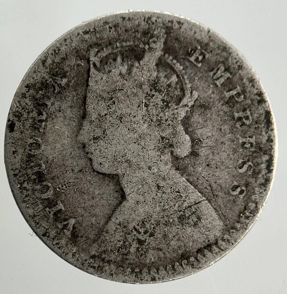 1891 India 2 Annas Silver Coin | Collectable Grade