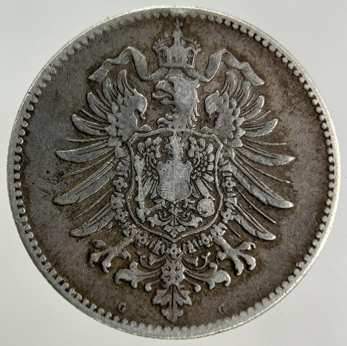 1875 Germany 1 Mark Silver Coin | Fine Collectable Grade