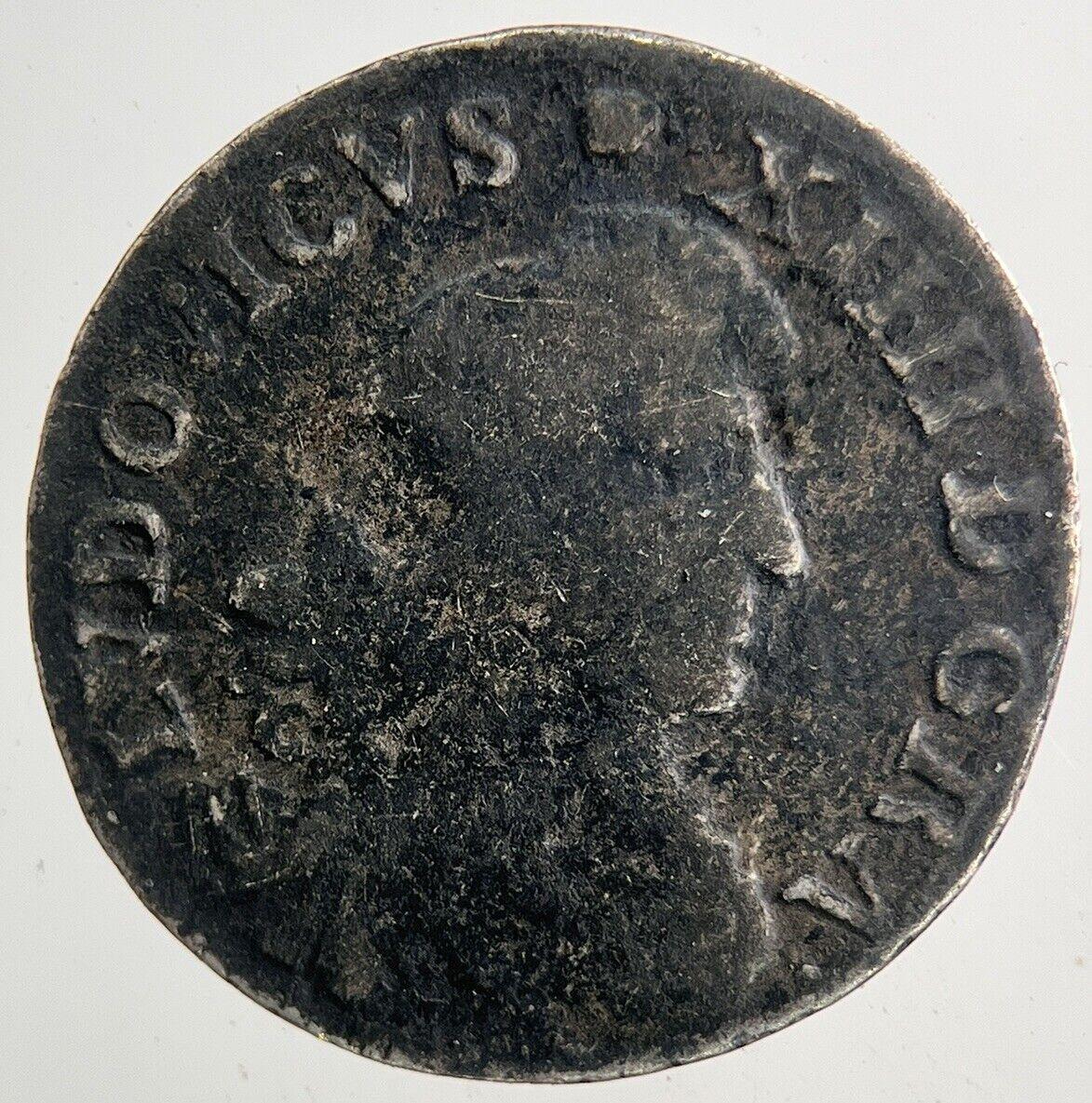 1675 France 4 Soils D Silver Coin | Fine CollectableGrade | a9227