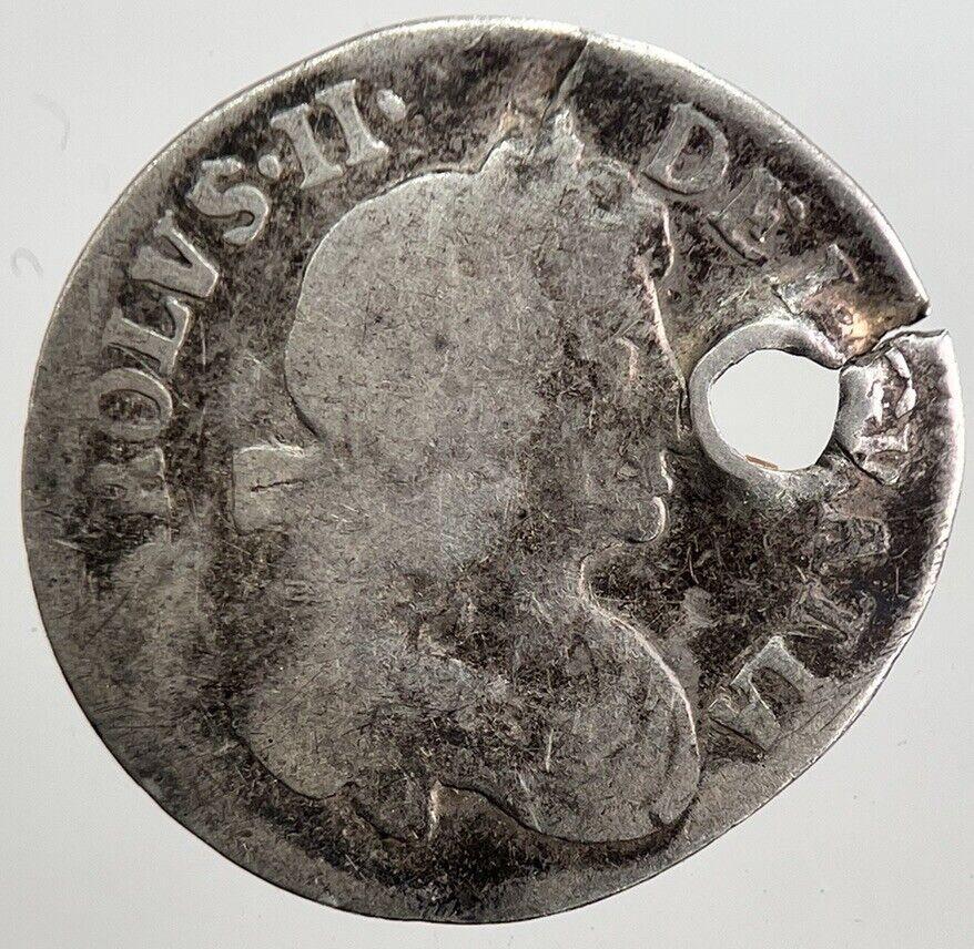 1680 Charles II 2nd Maundy Threepence Silver Coin | Collectable Grade | a5204