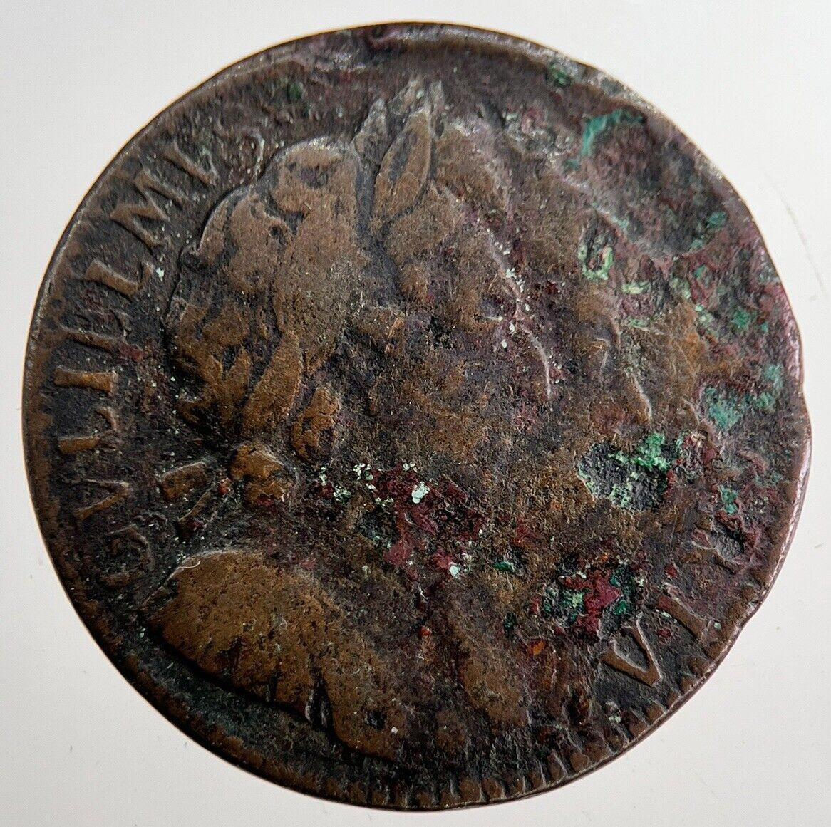 1694 William & Mary Farthing Coin | Fine Collectable Grade | a8590