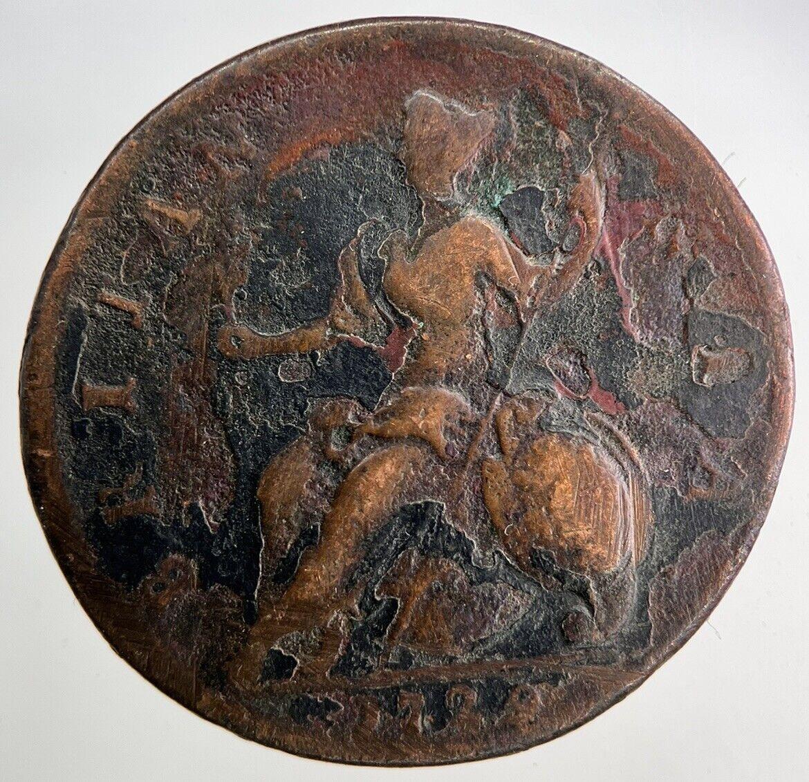 1729 George II 2nd Half-Penny Coin | Collectable Grade