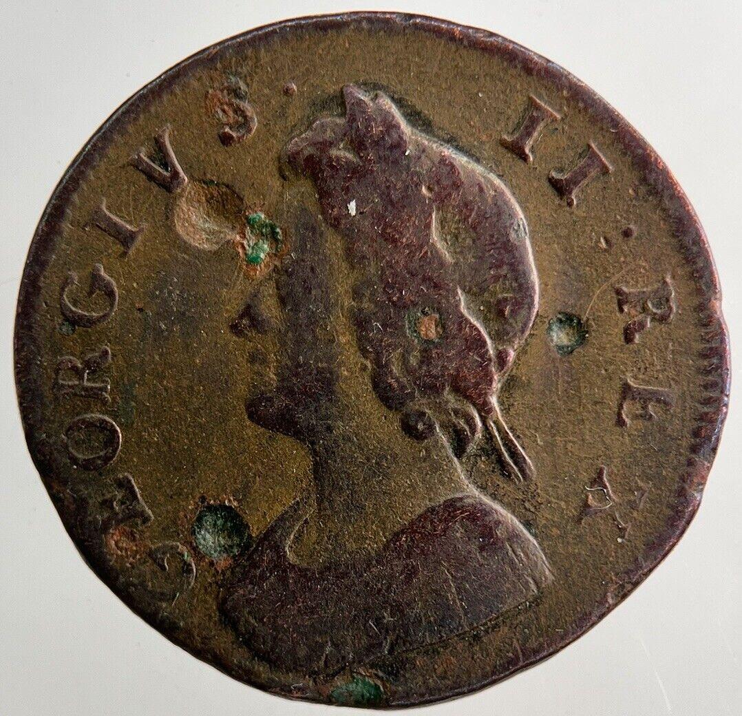 1730 George II 2nd Farthing Coin | Fine Collectable Grade | a9243