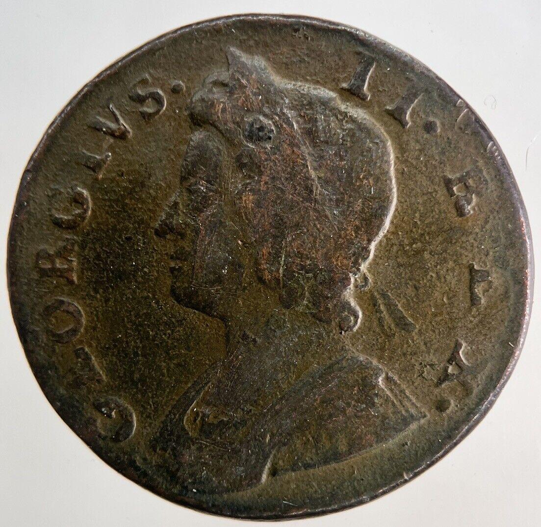 1734 George II 2nd Half-Penny Coin | Fine Collectable Grade