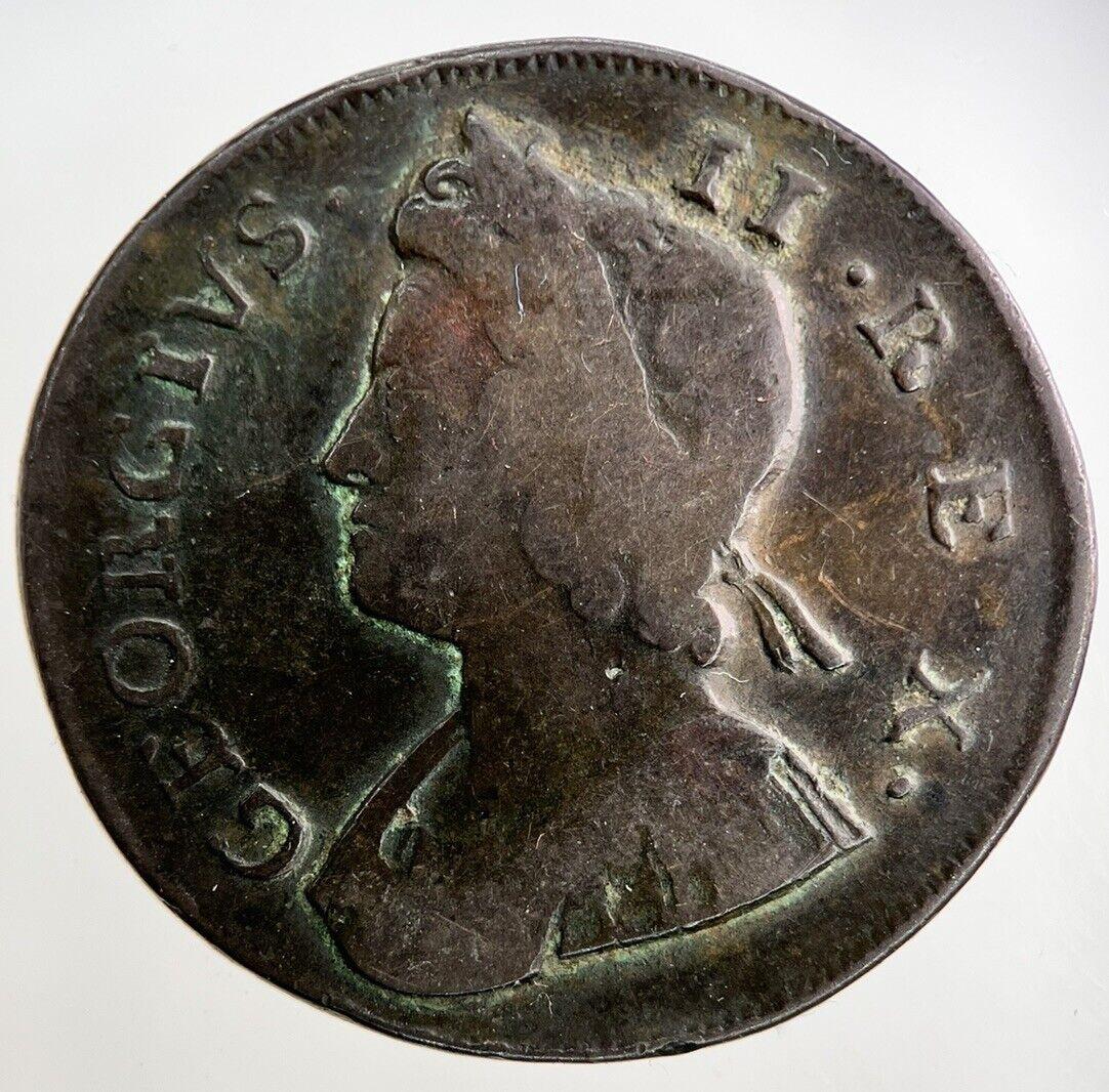 1736 George II 2nd Half-Penny Coin | Fine Collectable Grade