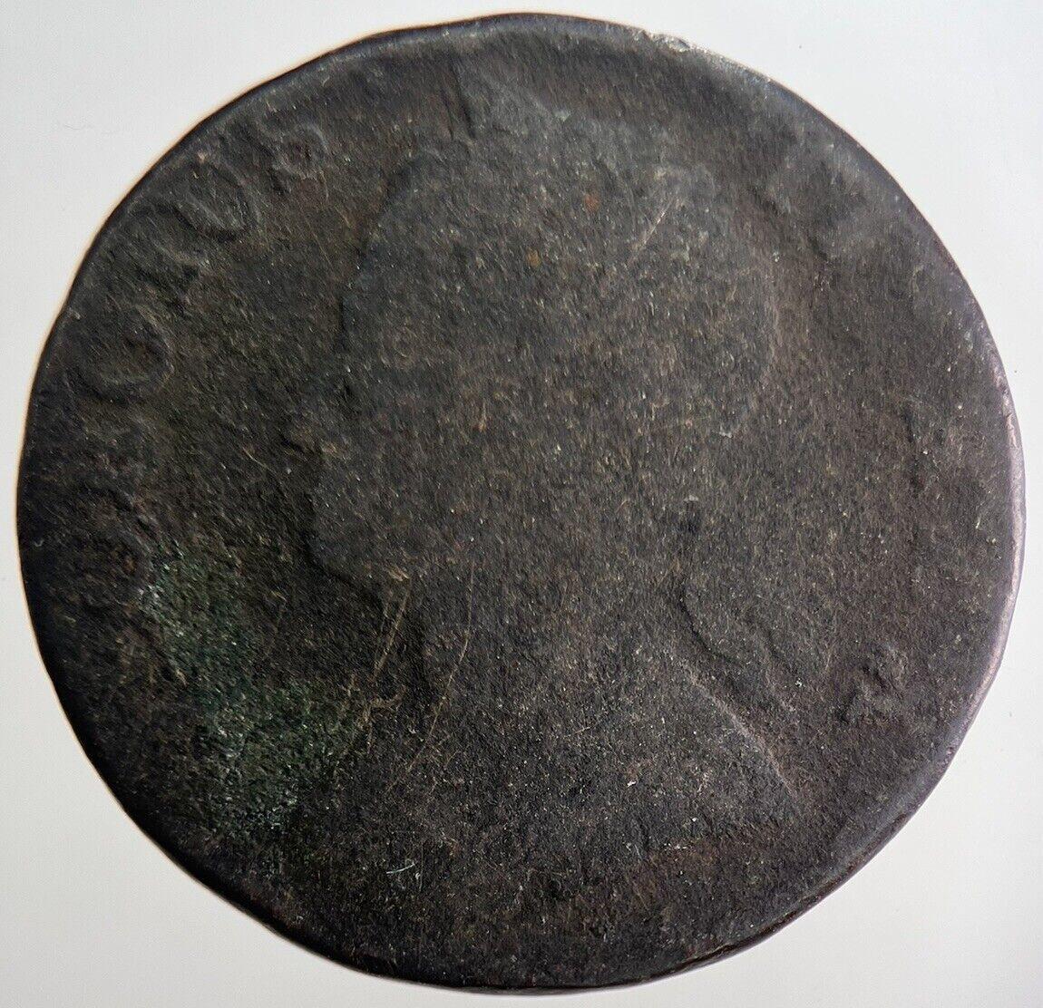 1742 George II 2nd Half-Penny Coin | Worn Grade | a2520