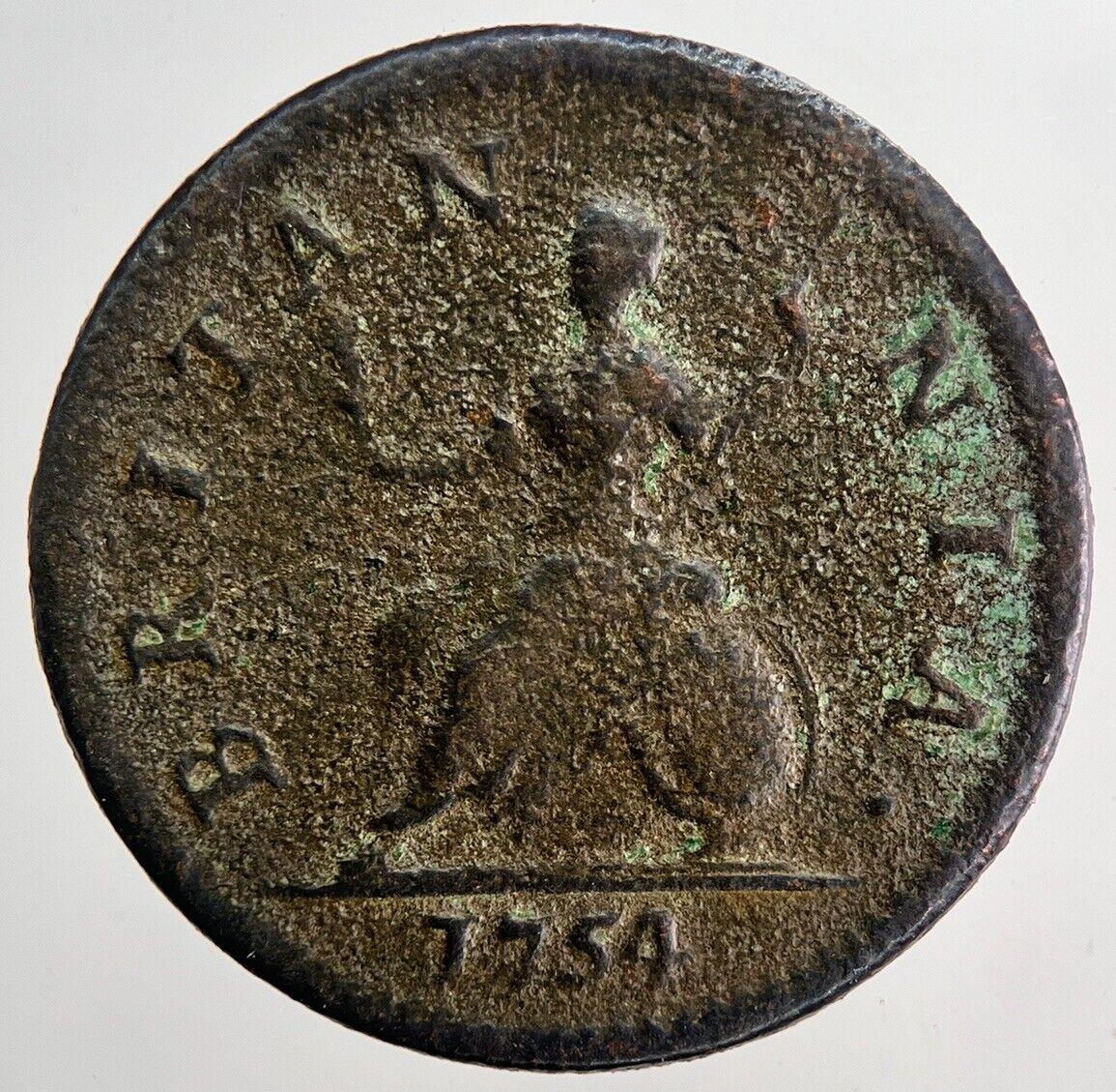 1754 George II 2nd Farthing Coin | Fine Collectable Grade | a6248